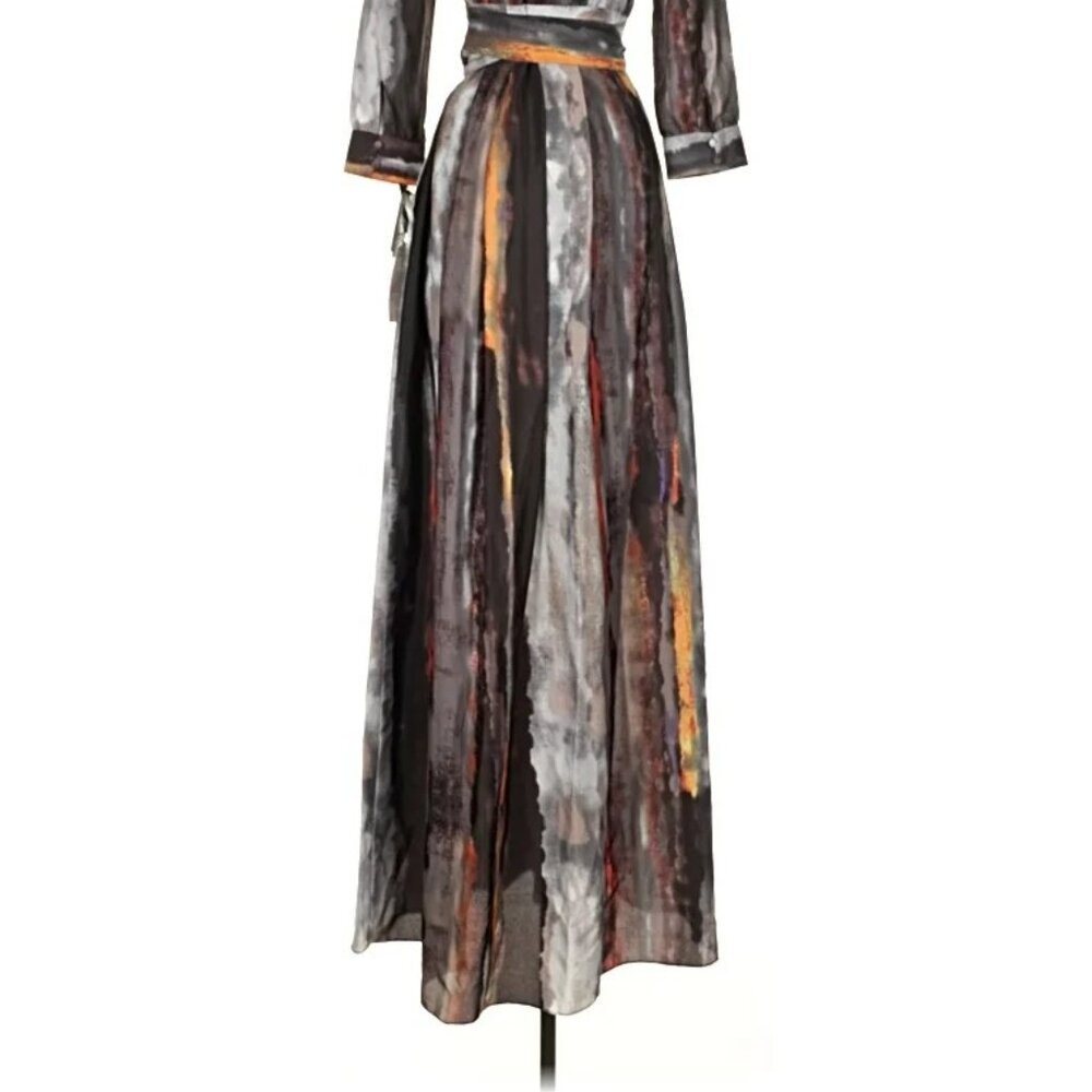 NWT Vince Camuto watercolor fall maxi dress, size 4 - Picture 4 of 16